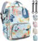 LEcylankEr Wickeltasche Rucksack Baby Wickelrucksack Groß Windelrucksack Multifunktional Diaper Bag mit Mehreren Fächern Baby Wickeltaschen für Reisen Geschenk für neue Eltern (Blau-Floral)