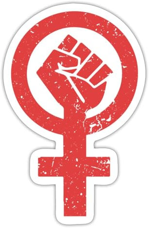 Spreadshirt Feminist Faust Emanzipation Symbol Sticker Aufkleber, 10 x 10 cm, Mattweiß