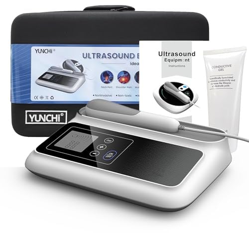 Ultraschalltherapiegerät Tragbares Massagegerät zur Muskel- und Gelenkentlastung, 5-stufige Einstellgetriebe, Ultraschall-Physiotherapie-Massagegerät für den Heimgebrauch (White-CS01)