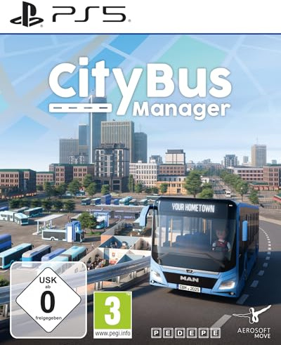City Bus Manager – Bus-Simulation für PlayStation 5 | Betriebshof bauen, Buslinien erstellen, realistisches Fahrgast-Management, 30 Busmodelle, OpenStreetMap-Städte | PS5