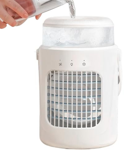 Climatiseur Mobile d'Intérieur,Climatiseur Ventilateur de Bureau | Rechargeable Silencieux avec 3 Vitesses pour Chambre Camping Voiture Dortoir