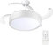 LEDUNI Ventilador de techo con luz con mando 72W Luz LED, temporizador, 6 velocidades, aspas retráctiles, 3 temperaturas de luz, función verano-invierno Silencioso (Blanco Brillo, 50CM)