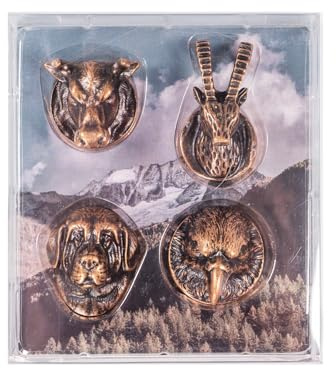 Kraftheld | 4er Set Deko-Magnete Bella Friends | Adler, Bock, Kuh, Hund | bunt, dekorativ, farbenfroh | Kühlschrankmagnete in Form von Tieren | Magnet-Deko als Geschenk
