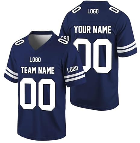 Personalisiert American Football Spieltrikots für Herren Kinder,Benutzerdefinierte Rugby Trikot T-Shirt mit Name Nummer