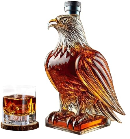 Hemoravoma Eagle Whiskey Decanter, Uniques Eagle Whiskey Bottle, Funny Animal Wine Bottle Decanter for Men, Novelty Liquor Container Bottles Whiskeys Wine Glasses, for Party & Bar Supplies