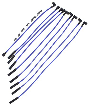 TAKPART 1 Set 8mm HT Leads Ignition Wires Cables Blue Compatible for Rover V8 Double Silicon leads