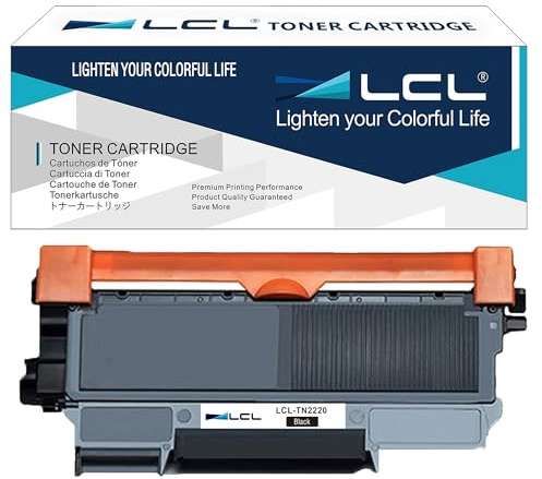 LCL TN2220 Schwarz Tonerkartusche Kompatibel für Brother TN2220 TN2210 1-Pk | TN-2220 TN-2210 Hohe Kapazität für MFC-7360N MFC-7460DN MFC-7860DW FAX-2840 FAX-2940 HL-2130 HL-2135W HL-2240 HL-2250DN
