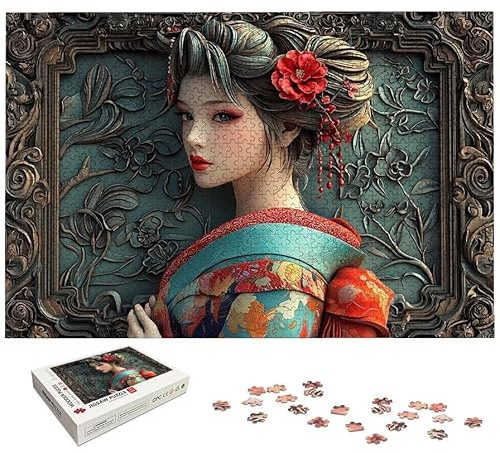 Puzzle 5000 Teile Japan, Frau Puzzle 5000 Teile Erwachsene, Holzpuzzle Erwachsene mit Exquisiter Verpackungsbox, Klassische Puzzles für Die Ganze Familie, Holzpuzzle für Geschenke, Zimmer Deko, -6434