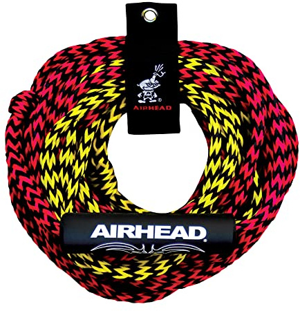 AIRHEAD Uni – Erwachsene 2-teiliges Abschleppseil mit 2 Abschnitten, Schwarz, Rot, Gelb, 7/16