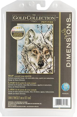 Dimensions Counted Cross Stitch Kit WOLF 12.7cm x 17.7cm