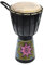 A-Star Tamburo africano Djembe colorato dipinto a 6 pollici - Autentico fatto a mano, corda sintonizzata, testa in pelle naturale - 30 cm di altezza, 15 cm di diametro