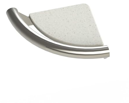 Invisia Corner Shelf 9 ADA Compliant Grab Bar for Bath and Shower Safety, Water-Resistant Stainless-Steel Designer Grab Bar for Elderly, Seniors, Handicapped, Supports up to 500 lbs, Brushed Steel