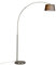 Qazqa - Moderne Bogenlampe aus Stahl I Silber I nickel matt mit schwarzem Stoffschirm - Arc Basic I Wohnzimmer - Stahl Länglich - LED geeignet E27