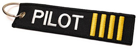 Pilot Schlüsselbund | Kofferanhänger | 4 Goldstreifen | Hohe Qualität | aviamart®