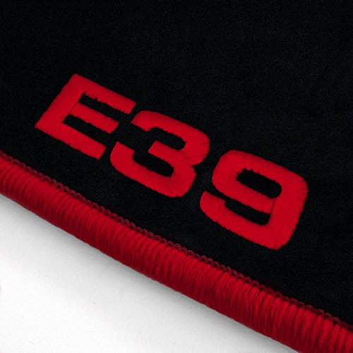 Autoteppich Stylers ATS-Q300_E39-103_BMW Fußmatten mit Stick (E39) und Rand in Rot