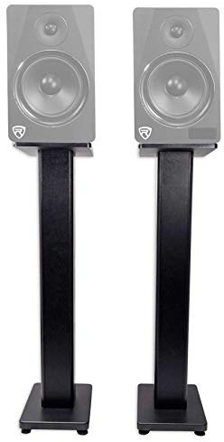 Rockville RHTSB 91,4 cm Bücherregal-Lautsprecherständer (Paar), Hochleistungsholz, Kabelmanagement, Dual-Plattformgrößen, für Heimkino und Studiomonitore