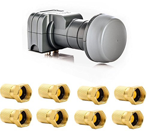 Fuba DEK 217 Twin-LNB mit 8X F-Stecker 4K UHD LTE Filter 2 Teilnehmer 2 Receiver LNC Kopf