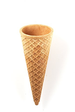 MyNaschbar Halbsüße Eiswaffel 40 Stück, 115 mm lang, Ø 47 mm, VEGAN – Waffelhörnchen mit Rand, – Essbare Eistüten perfekt für 1-2 Kugeln Eis oder Softeis – Eiswaffeln Hörnchen in Eisdielen-Qualität