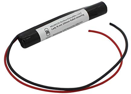 Notleuchtenakku NiMH 3,6V 500mAh L1x3 Lady N mit 200mm Kabel einseitig ersetzt 3,6 V Akku