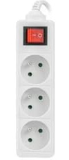 LANBERG 3M White Curve Laterne, 3 x 230 V, PL with Circuit Breaker, Full Copper