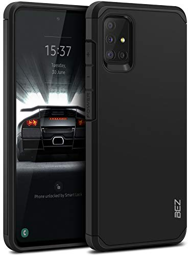 BEZ® Coque pour Samsung A51, Housse Etui pour Samsung Galaxy A51 Antichoc Survivor Double Protection Resistante, Noir