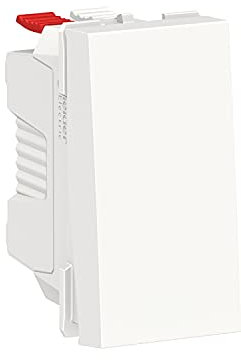 Pulsador formato estrecho, 1 módulo, color blanco polar (Schneider Electric NU310618)