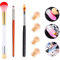 MWOOT 3 Stück Nailart Pinsel, Nagelpinsel für Gelnagel Nagelkunst Zeichnen, Ombre Pinselset mit 4 Schwamm-Pinsel-Ersatz, Doppelseitig Pinsel mit Staub Entferner Pinsel, Gradient Nail Sponge Brushes