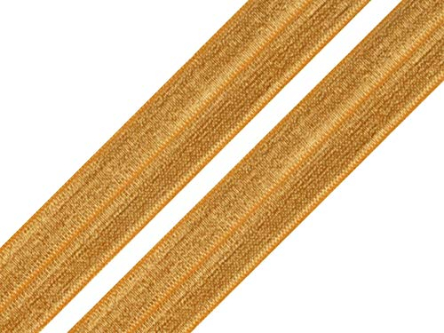 maDDma 1m Falzgummi 20mm Faltgummi elastisches Einfassband Schrägband Saumband Farbwahl, Farbe:Ocker