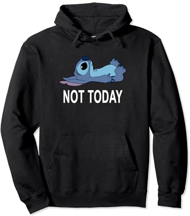 Disney Lilo & Stitch Laying Down Staring Up Not Today Pullover Hoodie