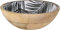 Rammento 20cm Mango Wood Decor Bowl - Black & White Floral Print, Ideal for Fruits or Potpourri, Handcrafted in India, Perfect as a Standalone Decor Piece or for Displaying Items