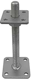 GeZu Impex® Support de poteau Galvanisé à chaud 80 x 80 mm hauteur reglable platine bois pied clôture