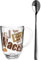 LEONARDO HOME leonardo 2 Latte Macchiato Tassen NAPOLI 380ml 3 farbig + 2 Löffel, 024237, Glas, Transparent