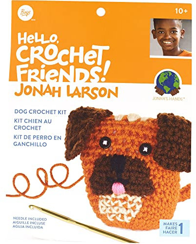 Boye Jonah's Hands Häkelset für Kinder und Erwachsene, niedliches Hunde-Design, mehrfarbig, 9-teilig
