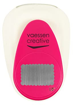 Vaessen Creative Motivstanzer Rechtecke - 2.1 x 3.4 cm - Stanzer für Bastelpapier, Tonpapier, Scrapbookpapier oder Decoupagepapier, Weiß/Rosa