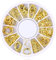 200 Count/Paket 3D Gold Metall Nagelbolzen Aufkleber Glitter Nail Art Charm Kit Gemischte Zubehör für Frauen Mädchen DIY Nagel Design Schmuck Handwerk Dekoration Runde Hohlserie