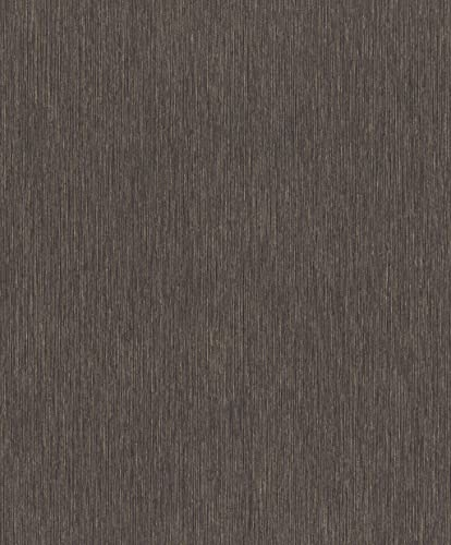 Rasch Tapete 844443 - Einfarbige Vliestapete in Schwarz mit textiler Struktur aus der Kollektion Perfecto VI - 10,05m x 0,53m (LxB)