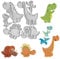 Heureppy Dinosaurier-Stanzschablonen, Tiere, Stanzformen für Kartenherstellung, Catoon Dinosaurier-Stanzschablone, Prägeschablone, Werkzeug für DIY, Scrapbooking, Fotoalbum, Karten, Basteln,
