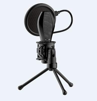 Ruiqas Profesional Micrófono Pantalla de Viento Pop Filtro con Trípode Desmontable de Sobremesa Soporte de Micrófono de Apoyo Shock Mount
