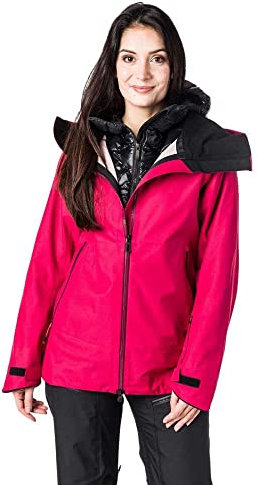 ROSSIGNOL W Skpr 3l Jacket Pink - Wasserdichte atmungsaktive Damen Skitourenjacke, Größe S - Farbe Cherry