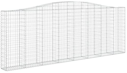 vidaXL Gabione mit Hochbogen 4 STK., Steinkorb Drahtkorb Dekorativ, Gabionenkörbe Verstärkte Gabionenhaken, Gabionenwand Gabionen Zaun Garten, Verzinktes Eisen