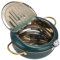Friteuse Tempura en Acier Inoxydable 304, 24cm Marmite à Frire Japonaise, Mini Friteuse à Température Contrôlable avec Thermomètre et Couvercle pour Frites Tempura, Poisson et Poulet (Vert foncé)