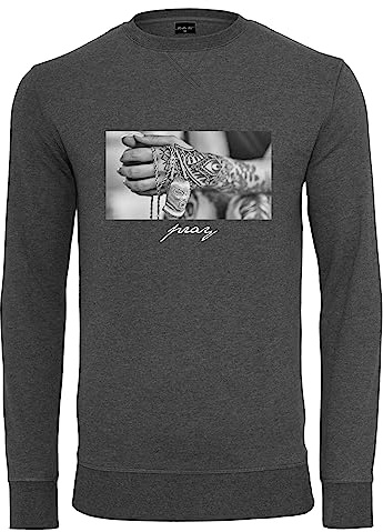 Mister Tee Herren Sweatshirt Pray 2.0 Crewneck Charcoal S