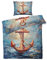 MOBEITI Anker Bettwäsche 135x200, Maritim Ankermotiv Wendebettwäsche, Weiche Kuschelige Mikrofaser Bettbezug Set 2teilig, 1 Kissenbezug 80x80, mit Reißverschluss