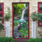 Türfolie Selbstklebend Wasserfall Lotus Green Türtapete PVC Türposter Tapete Abnehmbar Türaufkleber Abziehen und Aufkleben Klebefolie Möbel Wasserdichte Fototapete Türfolie 77x200cm