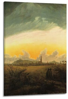 RedVos Poster Neubrandenburg im Morgennebel von Caspar David Friedrich, Leinwand-Kunstdrucke, Geschenke, Foto, Gemälde, Raumdekoration, Heimdekoration, 60 x 90 cm