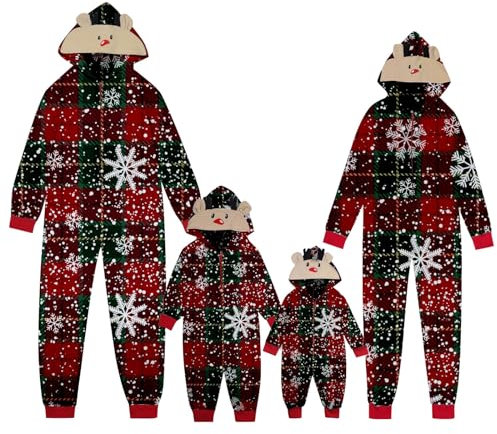 Fannyfuny Pigiama Intero Natalizio Tuta Pigiama Natale Coordinati Tutina Abbinata Genitore-Figlio Pigiama Natale Famiglia Pile Pigiama Intero Natalizio Donna Natale Famiglia Per Papà Mamma Bambini M