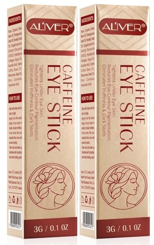P-Beauty Koffein Augencremestift mit Kollagen & Hyaluronsäure | Anti-Aging | beruhigend, feuchtigkeitsspend | entfernt Augenringe & Schwellungen | reduziert fältchen, aufhellend | (2x)