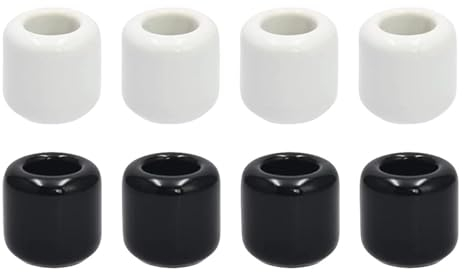 XZJMY Kerzenhalter-Set aus Keramik, 1,8 cm Durchmesser, kleiner Kerzenhalter für Zuhause, zum Gießen von Glockenspielen, Ritualen, Zaubern, Wachsamen, Wicca-Zubehör und mehr (8, Schwarz, Weiß)