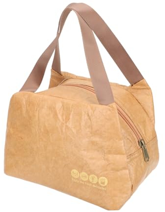BESTonZON 4pezzi Borsa Pranzo Insulata Carta Kraft Sacchetto Flessibile Per Picnic e Ufficio Perfetta Per Conservare Cibi Caldi e Adatta Tutte Le Età