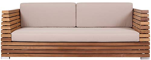 Teako Design Outdoor Sofa Picardie 3-Sitzer Teak Massivholz, Exklusive Loungemöbel für den Garten, FLEGT-Lizenziertes Teakholz, Elegante Sofalandschaft, Wetterfest und langlebig